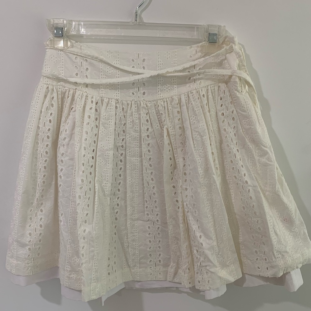 Girls White Eyelet Skirt